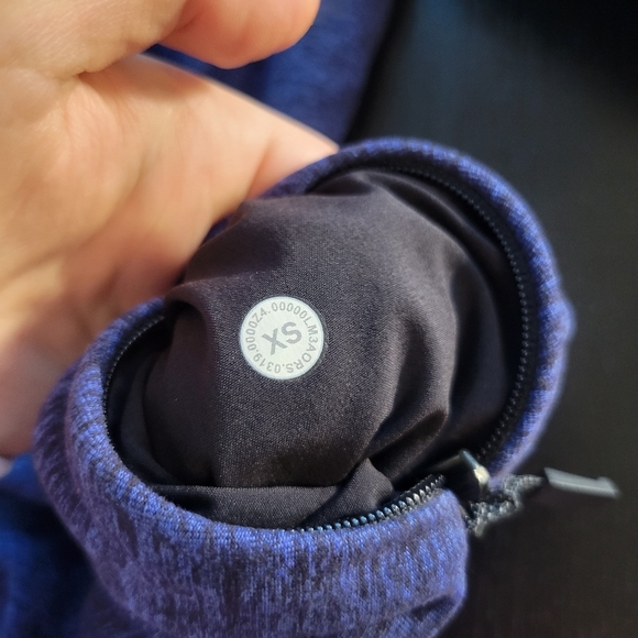 Lululemon Surge Warm 1/2 Zip Heathered Cerulean Blue / Black XS - Picture 6 of 7